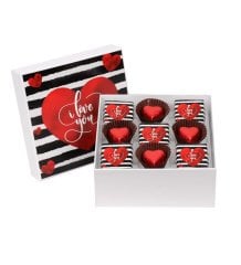 Çizgili Kalpler Sevgililer Günü Çikolata