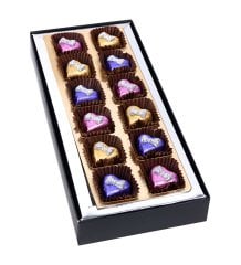 Şeffaf Kutuda Fiyonklu Renkli Kalpler