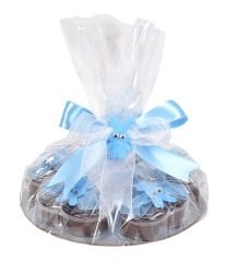 Kalp İçinde Kalp Bebek Çikolata Mavi