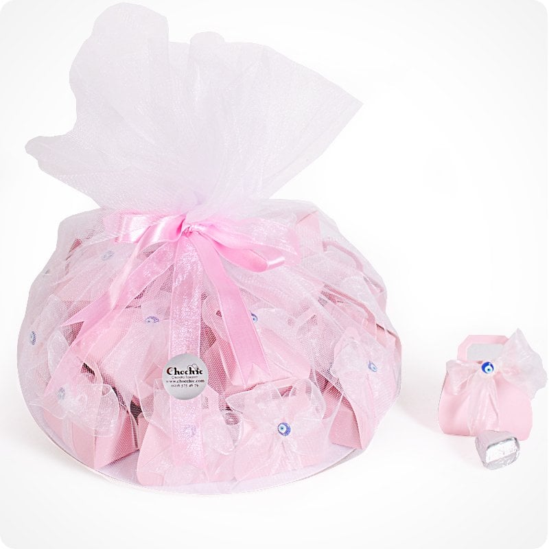 Fiyonklu Kız Bebek Çanta Çikolata  