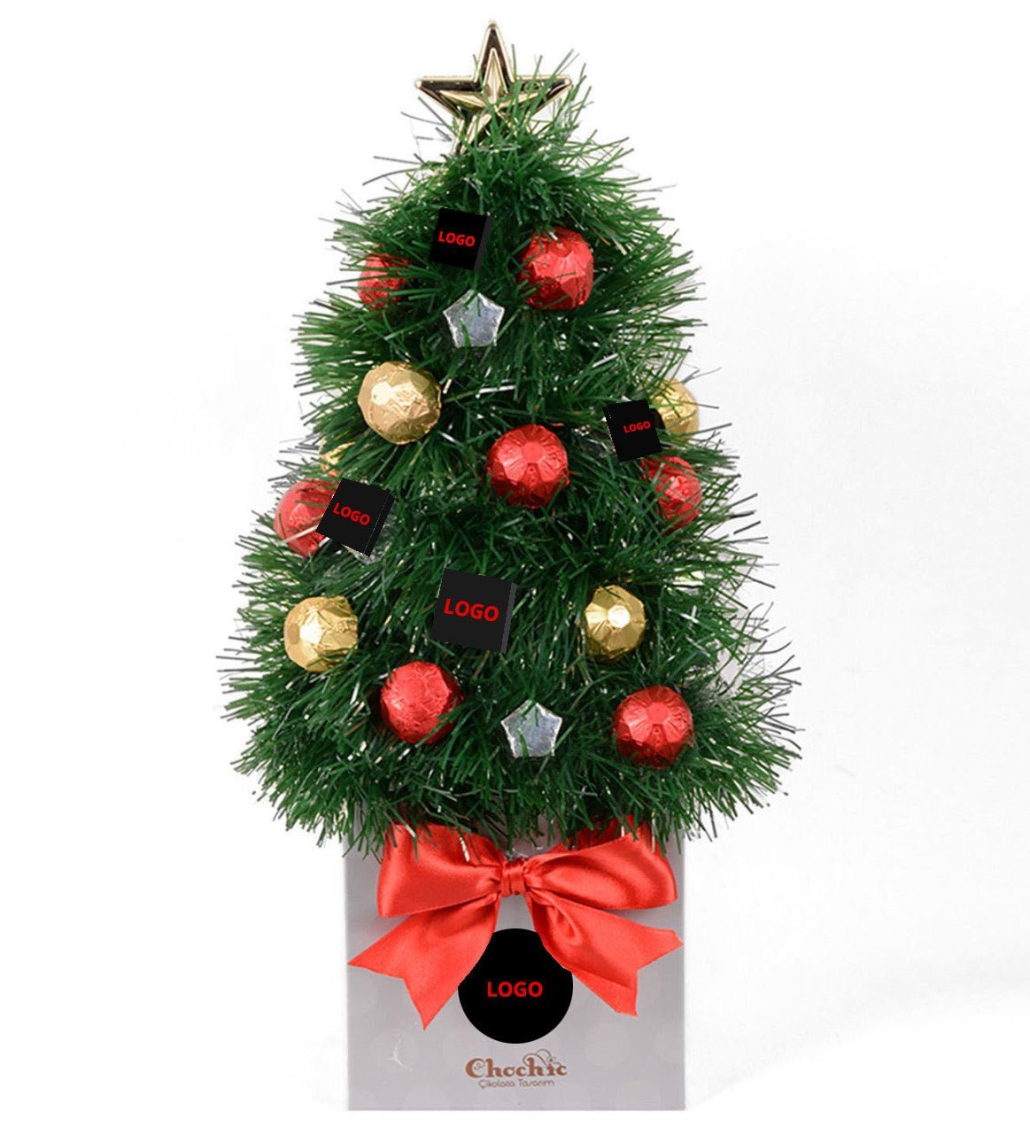 Logolu Çikolatalı Yılbaşı Çamı