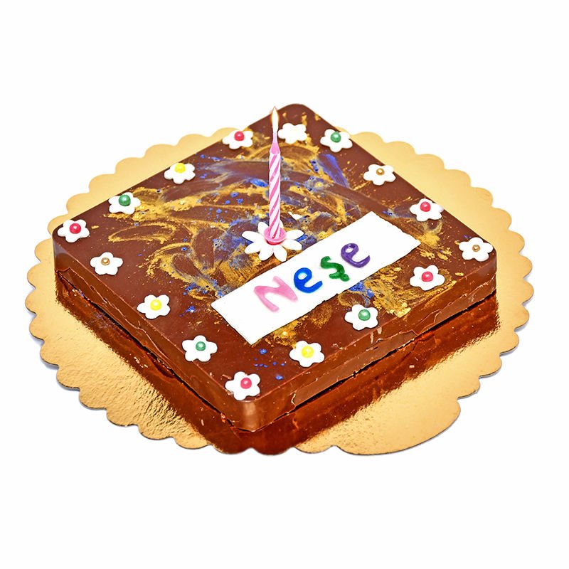 Kişiye Özel Doğum Günü Pasta Formlu Dubai Çikolatası