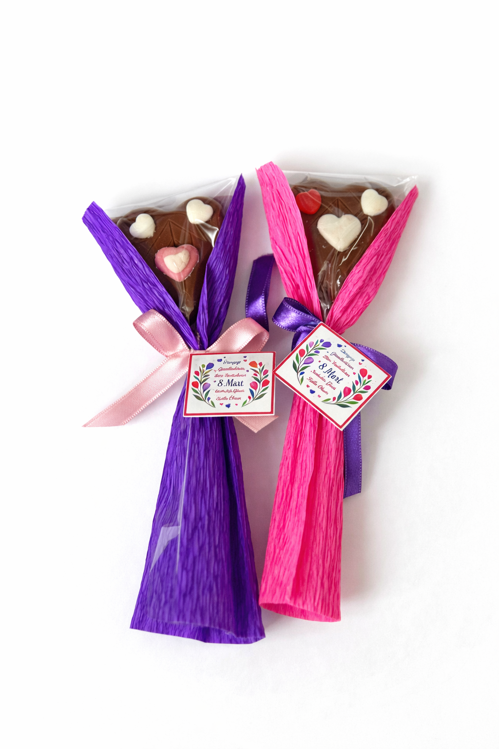 Kalp Çikolata Buketi İkili